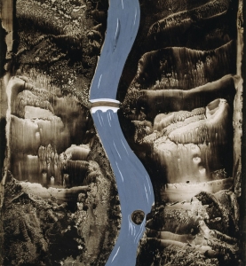 Decalcomanía con río y puente, oscar dominguez, 1937