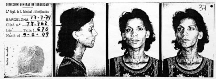 Ficha de Silvia Reyes, procesada y encarcelada en 1974 por la Ley de Peligrosidad Social. Fuente - Asociación de Ex-presos Sociales de España